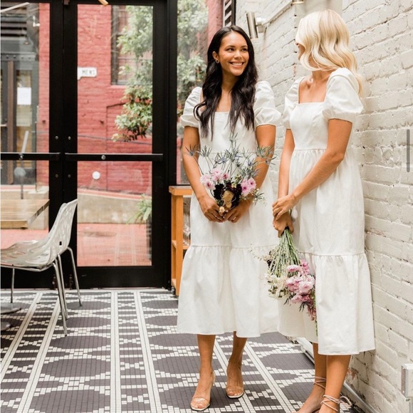 Park & Fifth White Demin Midi Dress - Picture 3 of 7